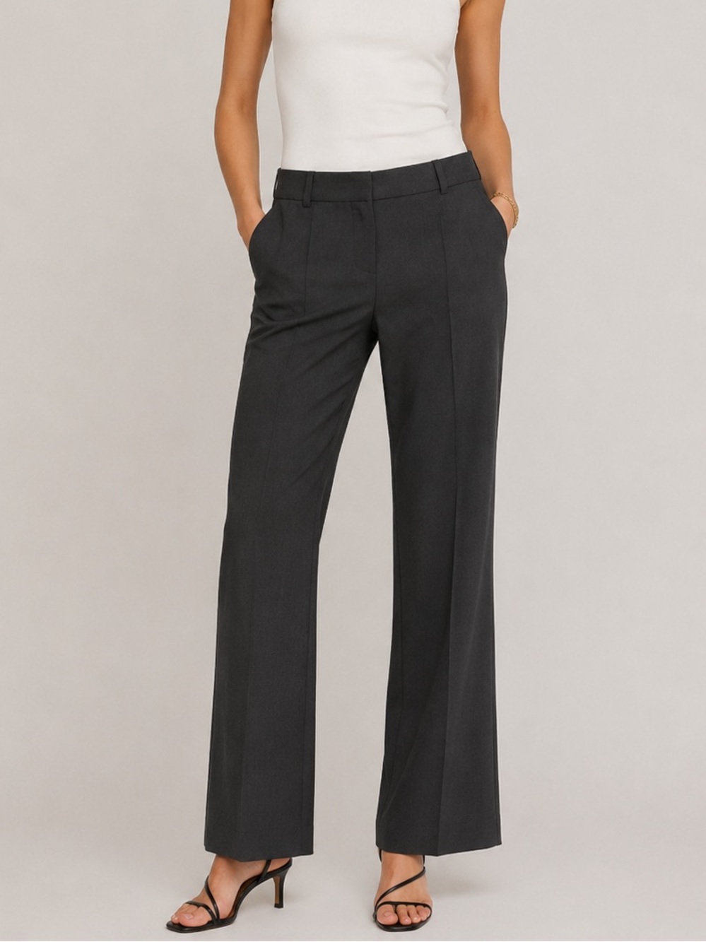 Theory Black Wide-Leg Dress Pants